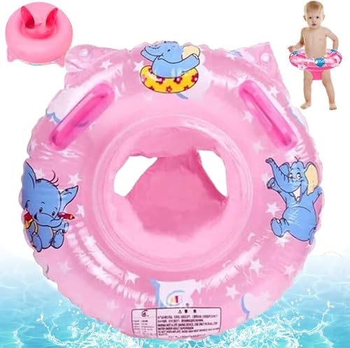 Baby Swimming Ring Floats with Safety Seat Double Airbag Swim Rings for Babies Kids Swimming Float Baby Floats for Pool Swim Training Aid Kids PVC Pool Floats for Toddlers of 6-36 Months