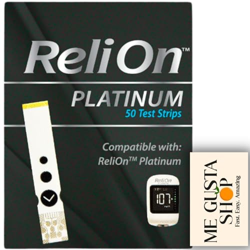 ReliOn Platinum Blood Glucose Test Strips 50 Count (Pack of 01) + me Gusta Sticker