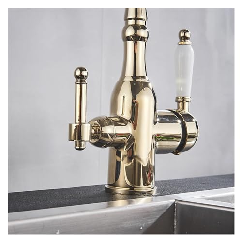 Mitigeur cuisine laiton pivotant finitions chrome et double commande haute précision