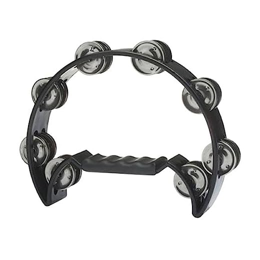 Tambourin 1/ lune 16 cymbalettes Noir