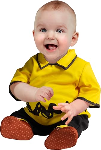 Image of Rubies Infant/Toddler Peanuts Charlie Brown Costume Tops, Shorts, and Booties, 6-12 Months