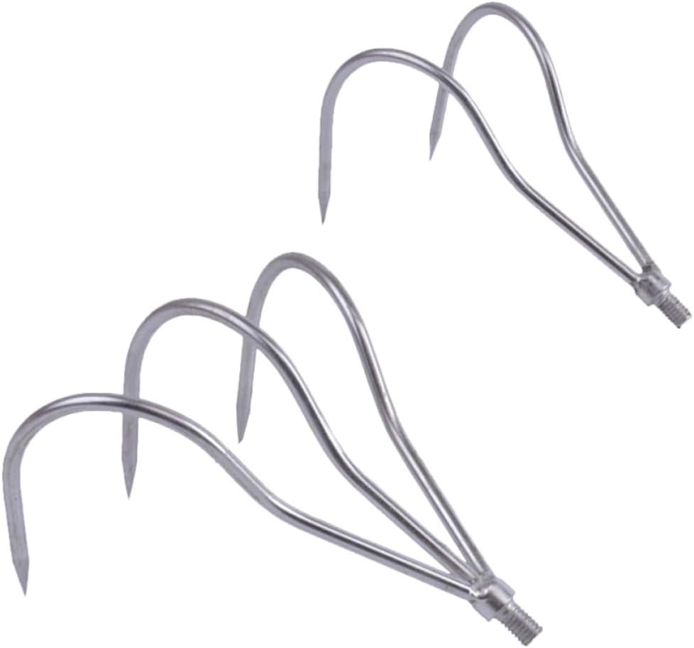 Stainless Steel Fishing Tines Rake Tool 2 Pcs for Outdoor Enthusiasts