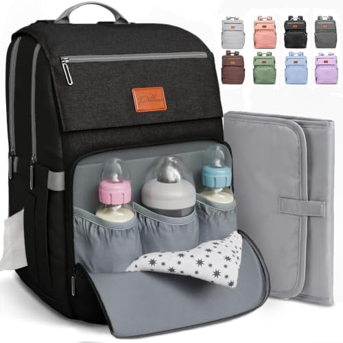 Image of Baby Diaper Bag Backpack - Baby Bag for Girls & Boys, Large Waterproof Diaper Backpack - Baby Shower Gifts for Boys & Registry Must Haves - Travel Diaper Bags with Changing Pad - Newborn Stuff