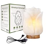 Orakl - Dimmbare Salzlampe Lotus - 2-4 KG - 100% echtes Himalaya Salz aus Salt Range Pakistan - Salzkristall-Lampe - Salzstein - Tischlamp inkl. 1x 15W Glühbirnen und Geschenkbox (Weiß)