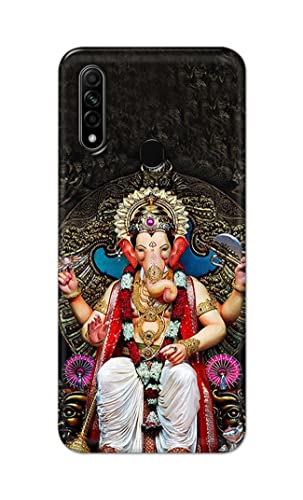 Image of PRINTFIDAA Lord Ganesh Bappa Moriya Printed Designer Hard Back Case Cover for Oppo A31 (2020) / Oppo A8 -(TY) MVN1010