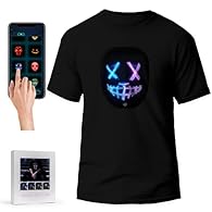 【Smartphone-Controlled LED Shirt】Stand out from the crowd with this Programmable led shirt! With a bluetooth connection to your phone, simply download the Shining Mask App and use it to design unique DIY customizations. Take control of the effects of...