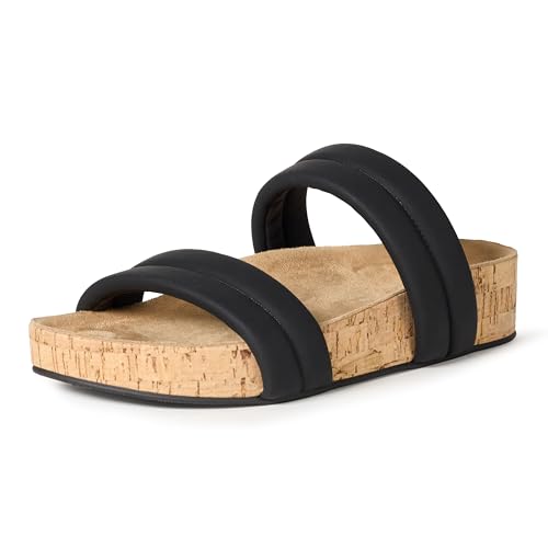 Image of Amazon Essentials Women's Two Strap Slide Cork Sandals | Casual Sandals