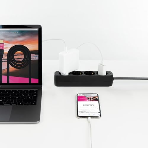 Nanocable 10.37.0004-NS-BK - Multipresa Con 4 Uscite, 1,4 M, Nero - 5