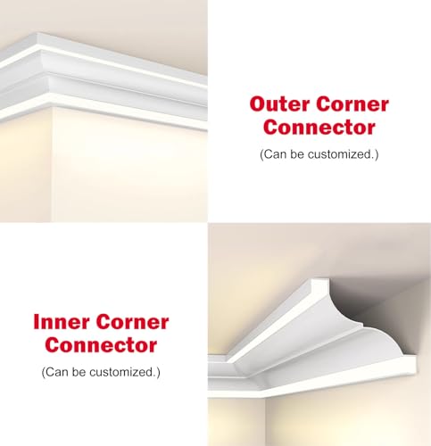 Moulure décorative plafond LED aluminium blanc éclairage indirect