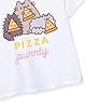 Pusheen Girls T-Shirt | Kids White Pizza Purrty Cat Graphic Tee | Crew Neck Short-Sleeved Internet Cat Top | Comfortable & Stylish Cute Merchandise | Daywear Gift for Children & Teens #4