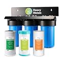 iSpring WGB31B-KS Whole House Water Filter System, Reduces Heavy Metals, Lead, Chlorine, Chloramine, Sediments, 3-Stage Filtration, 10” x 4.5” Filters, 1” Inlet/Outlet