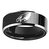 PELP' New England Football Patriots - Anillo de acero de titanio con águila para fanáticos, Metal
