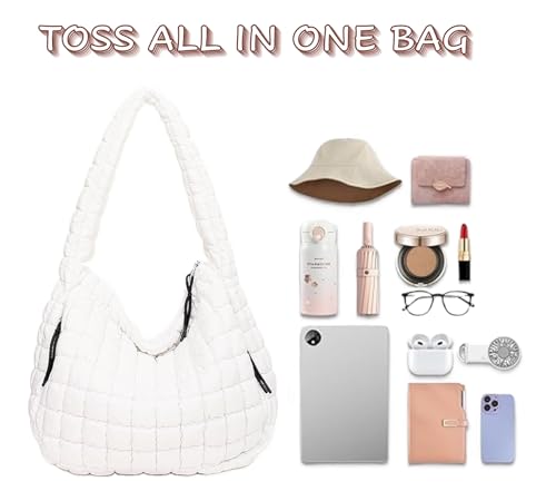 Bolsa tipo Hobo acolchada de nylon ligera grande miniatura 6