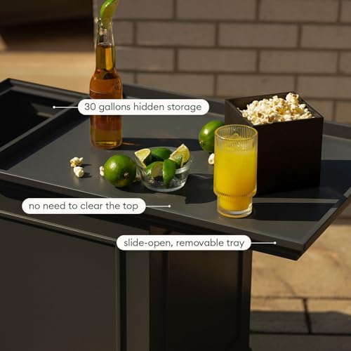 Veradek Brixton Tray Table - 2-in-1 Outdoor Side Table with Storage and Tray for Patio/Porch | Durable All-Weather Resistant | Classic & Functional — view 3