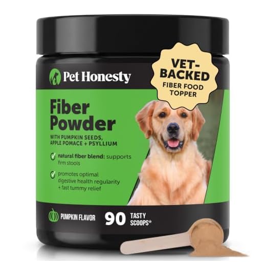 Pet Honesty Pumpkin Fiber Powder Supplement for Dogs - All Natural Dog Probiotic with Psyllium Husk, Pumpkin Seeds and Apple Pectin for Healthy Digestion (90 Scoops)
