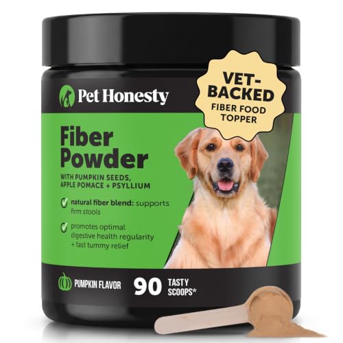 Image of Pet Honesty Pumpkin Fiber Powder Supplement for Dogs - All Natural Dog Probiotic with Psyllium Husk, Pumpkin Seeds and Apple Pectin for Healthy Digestion (90 Scoops)