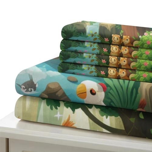 Parure de couette jungle 135x200cm anti-pli en microfibre respirante - 6