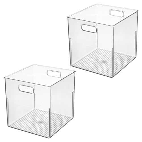 iDesign Pantry Storage Bin, Small Cube Organizer for Cabinet or Fridge, Set of 2, Clear, Made in USA by InterDesign - Image 9