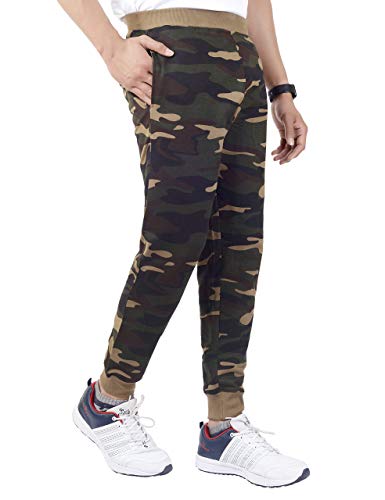 Image of DECISIVE Fitness Joggers Slim Fit Track Pant with 2 Pocket Track Pant for Men- Camo-Grey