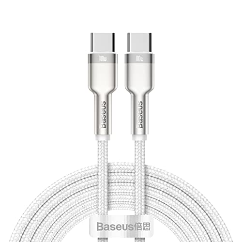 Baseus Cafule Metall-Serie, Lade- & Datentransferkabel, weiß, 1 m, 100 W, USB Type C & USB Type C