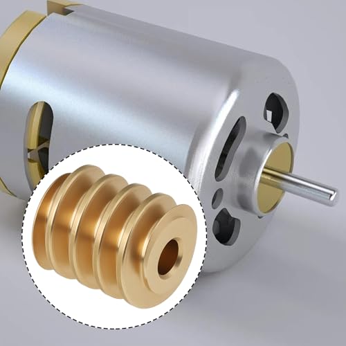 EMSea Schneckengetriebe aus Messing, M0,4, 5 mm Durchmesser, 6 mm Länge, 1,5 mm Bohrung, kompatibel mit Modelleisenbahnen, Rechtsgewinde für Motorersatz, 10 Stück