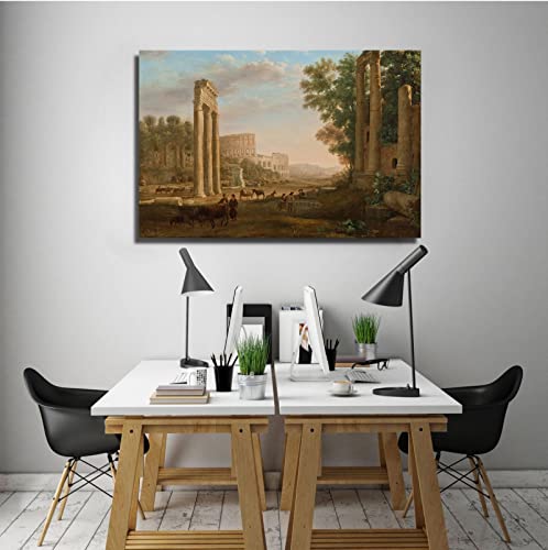 Impression jet d’encre sur toile Claude Lorrain avec cadre