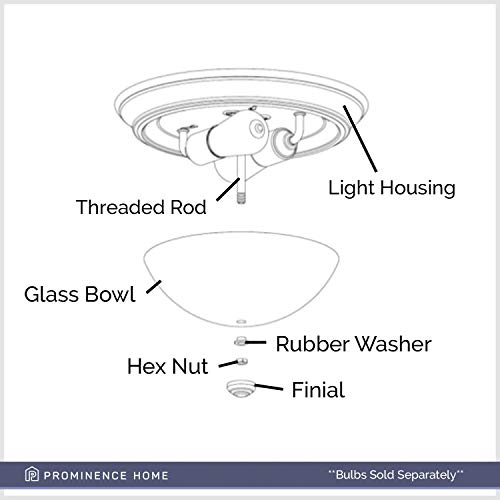 Prominence Home Madalyn 13" Brushed Nickel Flush Mount Seeded Glass Bowl Indoor Light - 51382-01 #TOP4