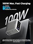UGREEN 100W 5-Port GaN Chargeur rapide avec écran d'affichage numérique intelligent 4 USB-C Adaptateur de charge rapide multiports avec contrôle tactile, PD Chargeur mural pour ordinateur portable MacBook, iPhone 17, Galaxy S26, Pixel