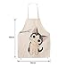 Cat Pattern Apron for Women,Cute Cartoon Apron,Kitchen Apron,Burlap Cotton Men or Women Apron for Cooking Baking BBQ