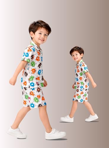 Image of 3BROS Baby Boys & Baby Girls Pure Cotton Clothing Set Casual Half Sleeves Shirt with Shorts Set For Boys & Girls