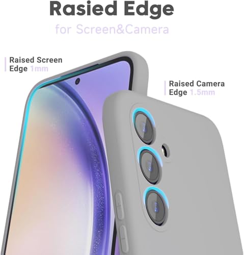 Image of DIZORO Microfiber Candy Case Compatible for Samsung S24 fe Smooth Touch Cushion Liquid Soft Silicone Gel Rubber Phone Cases Non-Slip Full Body Protective Shockproof Back Cover - Titanium