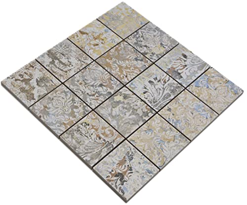 Mosaïque en céramique - En grès cérame - Multicolore mat - Pour le sol, la cuisine, la salle de bain, la douche