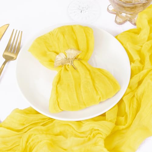 DeZerlor Lemon Yellow Washable Cheesecloth Napkins Set of 12 for Party by DeZerlor - Used condition - Image 3