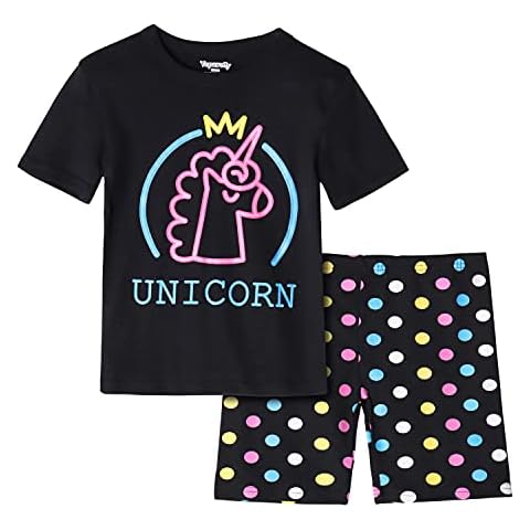 Doctor Unicorn Girls Pyjamas Set Toddler Sleepwear Short PJs 2-Piece Nightwear (Unicorn Light, 9-10 Years) Cover