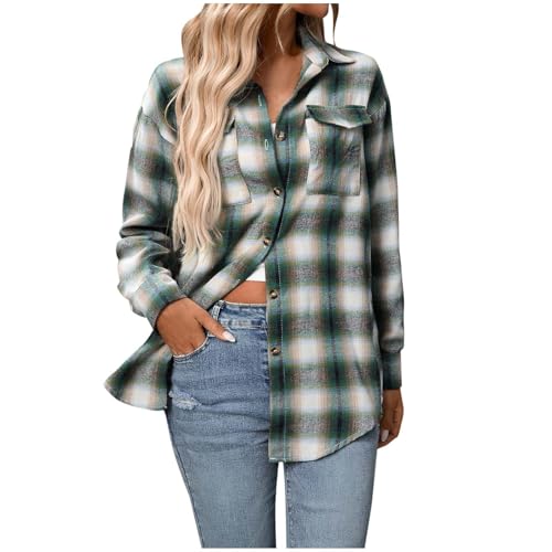 Women Turtle Neck Jacket Shacket Outfits for Women Long Sleeve Plaid Winter Fall Jacket 2025 Regular Fit Y2K
