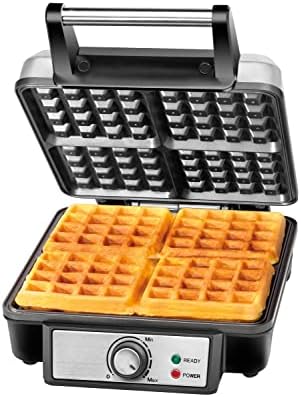 ChefMan Wafflera 4 Rebanadas, Waffles Perfectos, Estilo Belga,...