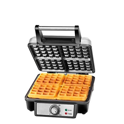 ChefMan Wafflera 4 Rebanadas, Waffles Perfectos, Estilo Belga, Fácil Limpieza, Sin desastres, Negro
