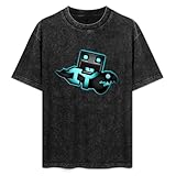 Kid's Geometry Dash Adam Dotan Summer Casual Tee Short Sleeve Crew Neck Cotton Tops Unisex Washed Vintage T-Shirt Black L