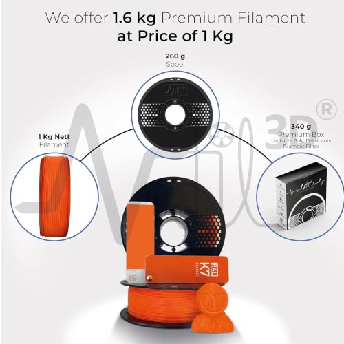 Image of NFIL3D Premium High Strength PLA+ Tangy Orange 3D Printer Filament | Dimensional Accuracy + /- 0.015mm |1.75mm | Easy to Print, No Clogging,Smooth Finish,Tangle-Free |Compatible with All 3D Printers