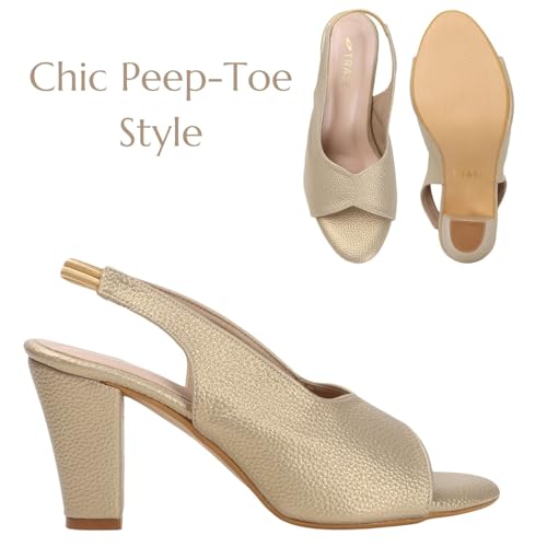 Image of TRASE Ankle Strap Pointed Toe Block Heel Pumps Sandals For Women| Fashionable Sandals, Office, Party and Formal Occasions | Light weight, Soft Footbed, Comfortable & Stylish - (47067)