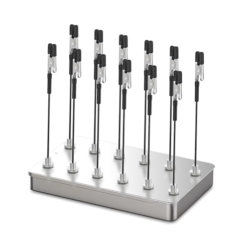 12 Soportes para modelar y 1 Lata Que Sirve de Base. Accesorios Flexibles para modelar con Pinzas de cocodrilo y Base magnética. Ideales para modelismo, Soldadura Manual y Manualidades.