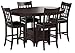Coaster Home Furnishings - LAVON - 5-Piece Counter Height Dining Set - Oval Extendable Table with Storage & 4 Upholstered Chairs - Dining Room & Kitchen - Espresso - 102888-S5