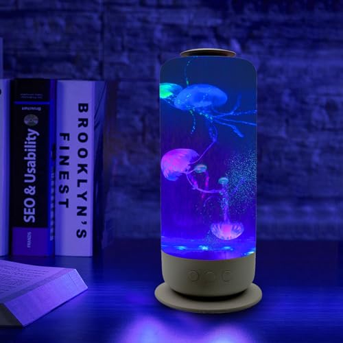 Lámpara de medusas contra el estrés con tanque LED nocturno y flujo ajustable 3