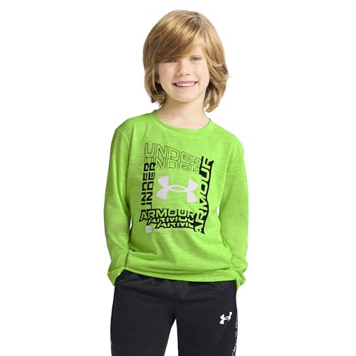 Image of Under Armour Boys' Long Sleeve Logo Graphic T-Shirt, Lightweight & Breathable, Relaxed Fit