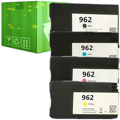 J2INK Remanufactured Ink Cartridge Replacement for HP 962 4 Pack 3HZ99AN 3HZ96AN 3HZ97AN 3HZ98AN Ink Cartridge OfficeJet Pro 9025 9020 9018 9015 9010