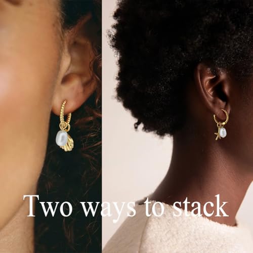 Small Gold Hoop Earrings And Cute Charms Twisted Huggie Hoops With Interchangeable Charm3