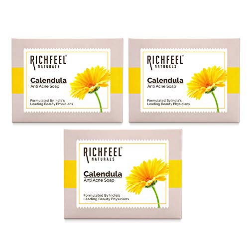 Richfeel Calendula Acne Soap, 75g (Pack of 3)