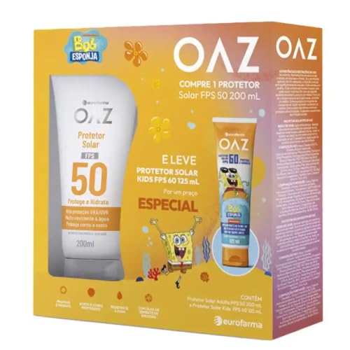 OAZ Kit Protetor Solar Corporal FPS 50 200ml + Infantil Bob Esponja FPS 60 125ml