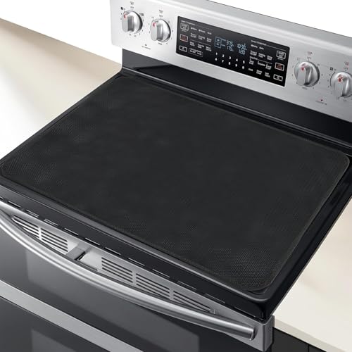 Image of 2 Pack Heat Resistant Mat - 30 inchx21 inch Stove Top Covers for Electric Stove, 15 inchx18 inch Countertop Mat, for Ceramic Glass Cooktop Protector, Flat Top Oven Cover, Prevents Scratching