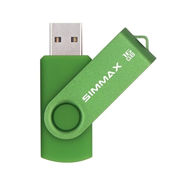 SIMMAX USB Stick 3 Stück 16GB Memory Stick Swivel-Design USB-Flash-Laufwerke Zip-Laufwerke (16GB Schwarz Blau Grün) – Bild 8